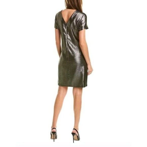 J. MCLAUGHLIN $228 James Cap Sleeve Crew Neck Metallic Dress Sz XS Party - Picture 2 of 8